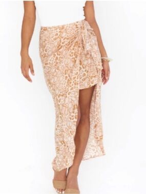 Show Me Your MuMu Wrap Me Up Beige and Cream Animal Print Mini Skirt